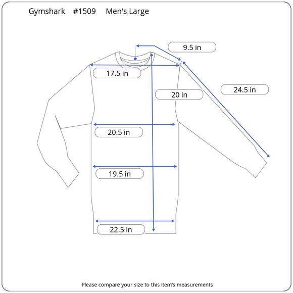 Gymshark T-Shirt Men’s Large Athletic Fit Red Long Sleeve Graphic Legacy Shark - Picture 10 of 10